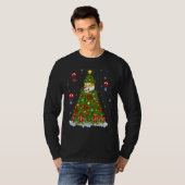Xmas Tree Decorations Lights Santa Bengal Cat Chri T-shirt (Voorkant volledig)