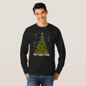 Xmas Tree Decorations Santa Italian Greyhound Dog T-shirt (Voorkant volledig)