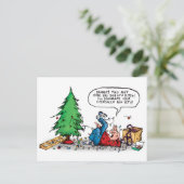 Xmas Tree Fight Holiday Briefkaart (Staand voorkant)