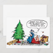 Xmas Tree Fight Holiday Kaart (Voorkant / Achterkant)