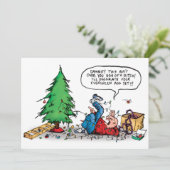 Xmas Tree Fight Holiday Kaart (Staand voorkant)
