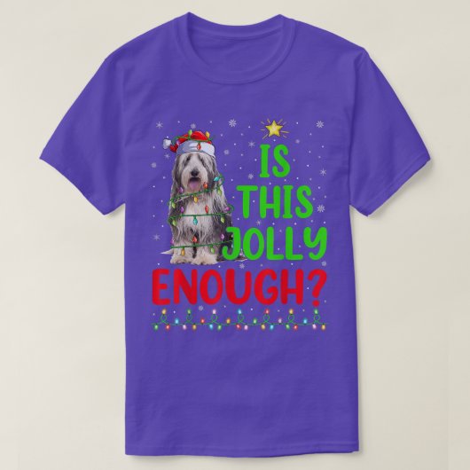 Xmas Tree Is This Jolly Enough Bearded Collie Chri T-shirt (Design voorkant)