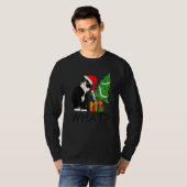 Xmas Tree Lighting Santa Black Cat Christmas T-shirt (Voorkant volledig)