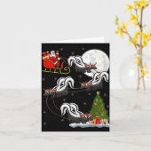 Xmas Tree Lighting Santa Riding Skunk Christmas T  Kaart (Gele Bloem)