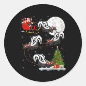 Xmas Tree Lighting Santa Riding Skunk Christmas T  Ronde Sticker (Voorkant)