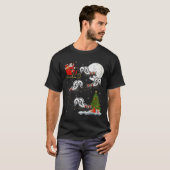 Xmas Tree Lighting Santa Riding Skunk Christmas T-shirt (Voorkant volledig)
