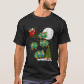 Xmas Tree Lights Funny Santa Riding Peacock Bird C T-shirt (Voorkant)
