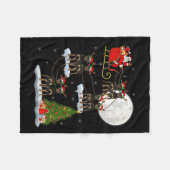 Xmas Tree Lights Funny Santa Riding Rottweiler Dog Fleece Deken (Voorkant (Horizontaal))