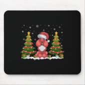 Xmas Tree Lights Poedel Hond Kerstman Hoed Kerst S Muismat (Voorkant)