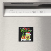 Xmas Tree Lights Santa Hat Avocado Fruit Christmas Magneet (Insitu (Vaatwasser))