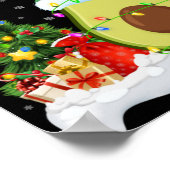 Xmas Tree Lights Santa Hat Avocado Fruit Christmas Poster (Hoek)