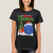 Xmas Tree Lights Santa Hat Bowling Ball Christmas  T-shirt (Voorkant)