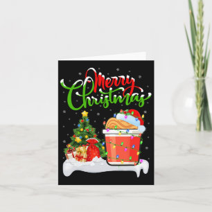 Xmas Tree Lights Santa Hat Fast Food Cup Noodles C Kaart