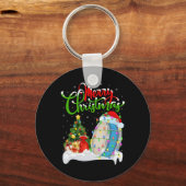 Xmas Tree Lights Santa Hat Musical Drum Christmas Sleutelhanger (Voorkant)