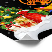 Xmas Tree Lights Santa Hat Musical French Horn Chr Poster (Hoek)