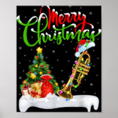 Xmas Tree Lights Santa Hat Musical Trumpet Christm Poster (Voorkant)