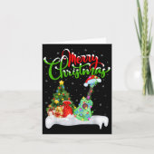 Xmas Tree Lights Santa Hat Musical Ukulele Guitar  Kaart (Voorkant)