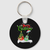 Xmas Tree Lights Santa Hat Musical Ukulele Guitar  Sleutelhanger (Voorkant)