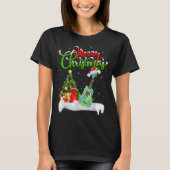 Xmas Tree Lights Santa Hat Musical Ukulele Guitar  T-shirt (Voorkant)