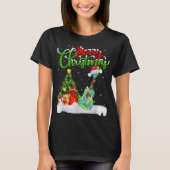 Xmas Tree Lights Santa Hat Musical Ukulele Guitar T-shirt (Voorkant)