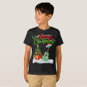 Xmas Tree Lights Santa Hat Musical Ukulele Guitar  T-shirt (Voorkant volledig)