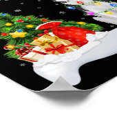 Xmas Tree Lights Santa Hat Siberische Husky Dog Ch Poster (Hoek)