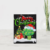 Xmas Tree Lights Santa Hat Vegetable Broccoli Chri Kaart (Voorkant)