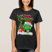 Xmas Tree Lights Santa Hat Vegetable Broccoli Chri T-shirt (Voorkant)