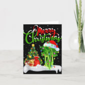 Xmas Tree Lights Santa Hat Vegetable Celery Christ Kaart (Voorkant)