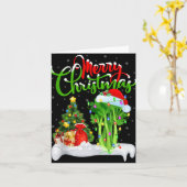 Xmas Tree Lights Santa Hat Vegetable Celery Christ Kaart (Gele Bloem)
