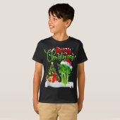 Xmas Tree Lights Santa Hat Vegetable Celery Christ T-shirt (Voorkant volledig)