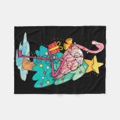 Xmas Tree Lights Tropical Flamingo Animal Christma Fleece Deken (Voorkant (Horizontaal))