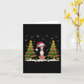 Xmas Tree Lights Whippet Dog Santa Hat Kerstmis S Kaart (Gele Bloem)