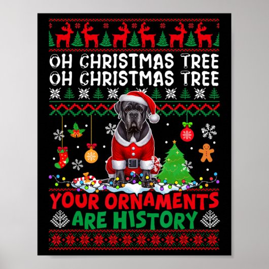 Xmas Tree Ornamenten zijn geschiedenis sweater San Poster (Voorkant)