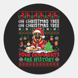 Xmas Tree Ornamenten zijn geschiedenis trui Duitse Ronde Sticker