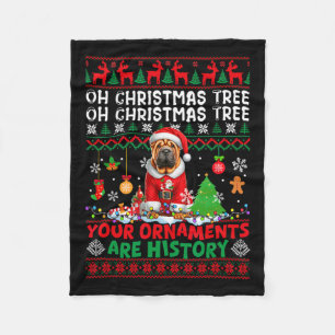 Xmas Tree Ornamenten zijn geschiedenis trui Santa  Fleece Deken