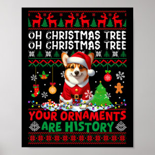 Xmas Tree Ornamenten zijn geschiedenis trui Santa Poster