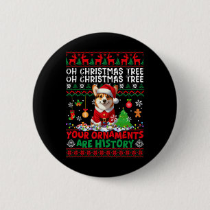 Xmas Tree Ornamenten zijn geschiedenis trui Santa Ronde Button 5,7 Cm