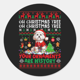 Xmas Tree Ornamenten zijn geschiedenis trui Santa  Ronde Sticker
