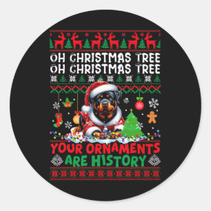 Xmas Tree Ornamenten zijn geschiedenis trui Santa  Ronde Sticker