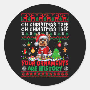 Xmas Tree Ornamenten zijn geschiedenis trui Yorksh Ronde Sticker
