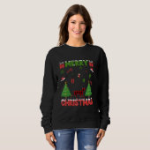 Xmas Tree Red Buffalo Plaid Cane Corso Hond Lelijk Trui (Voorkant volledig)