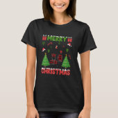Xmas Tree Red Buffalo Plaid Treingeleider Ugly C T-shirt (Voorkant)