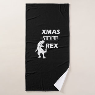 Xmas Tree Rex - Grappige dinosaurus kerst t - shir Badhanddoek