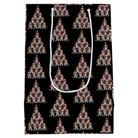 Xmas Tree Santa Cavalier King Charles Spaniel Dog  Medium Cadeauzakje (Achterkant)