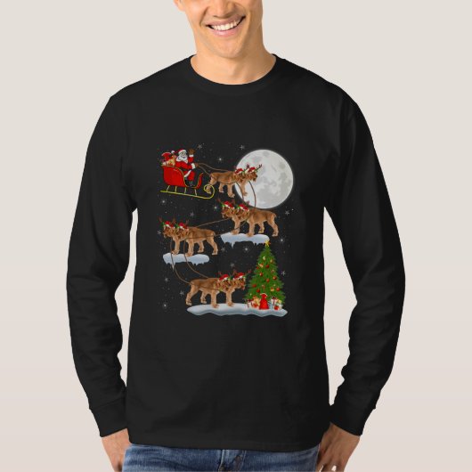 Xmas Tree Santa Riding English Cocker Spaniel T-shirt (Voorkant)