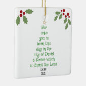Xmas Tree Scripture Verse (Luke 2:11) Keramisch Ornament (Rechts)
