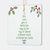 Xmas Tree Scripture Verse (Luke 2:11) Keramisch Ornament (Links)