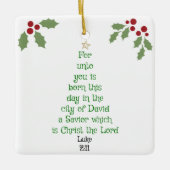 Xmas Tree Scripture Verse (Luke 2:11) Keramisch Ornament (Voorkant)