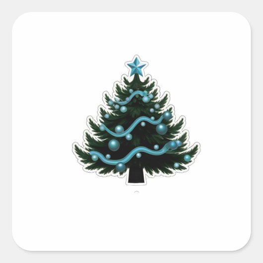 Xmas Tree Square Stickers (Voorkant)